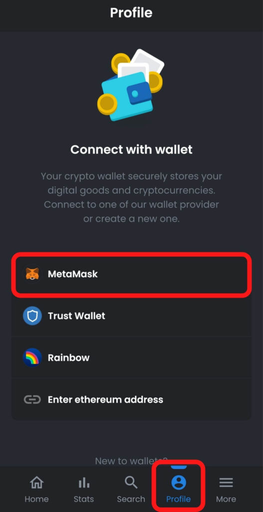 Connect with wallet